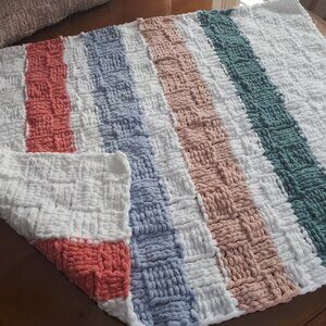 Hand knitted baby blanket